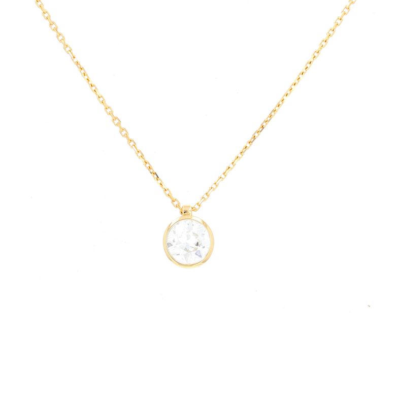 Collier diamant 2.18 carats or jaune 5.42g Comme neuf -  reconditionné disponible sur Gemme Les Bijoux